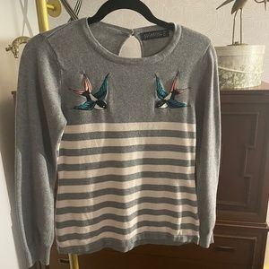 Modcloth Sugarhill Love Birds pullover sweater